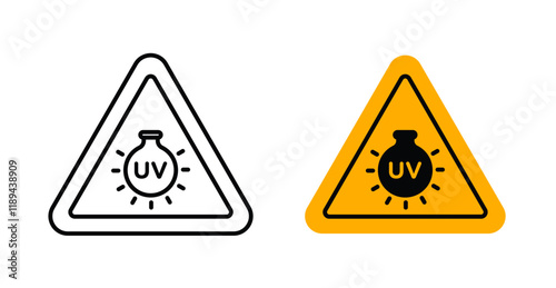 UV light do not look signs vectors set in black. line and flat versions