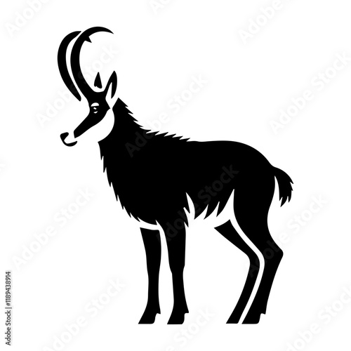 Simple Vector Icon of a chamois – Logo Design Illustration
