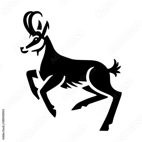 Simple Vector Icon of a chamois – Logo Design Illustration