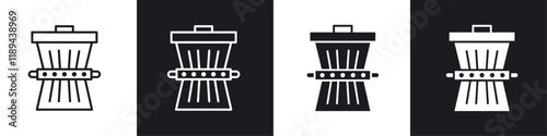 Waste reduction icons vectors set in black. line and flat versions