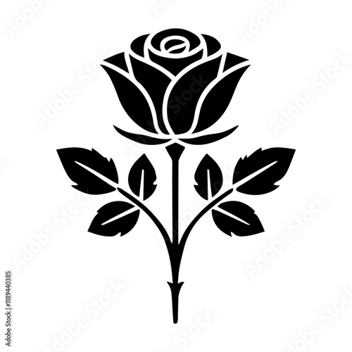 Simple Vector Icon of a Rosa Osiria – Logo Design Illustration photo