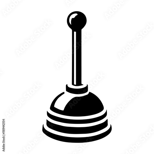 Simple Vector Icon of a Plunger – Logo Design Illustration