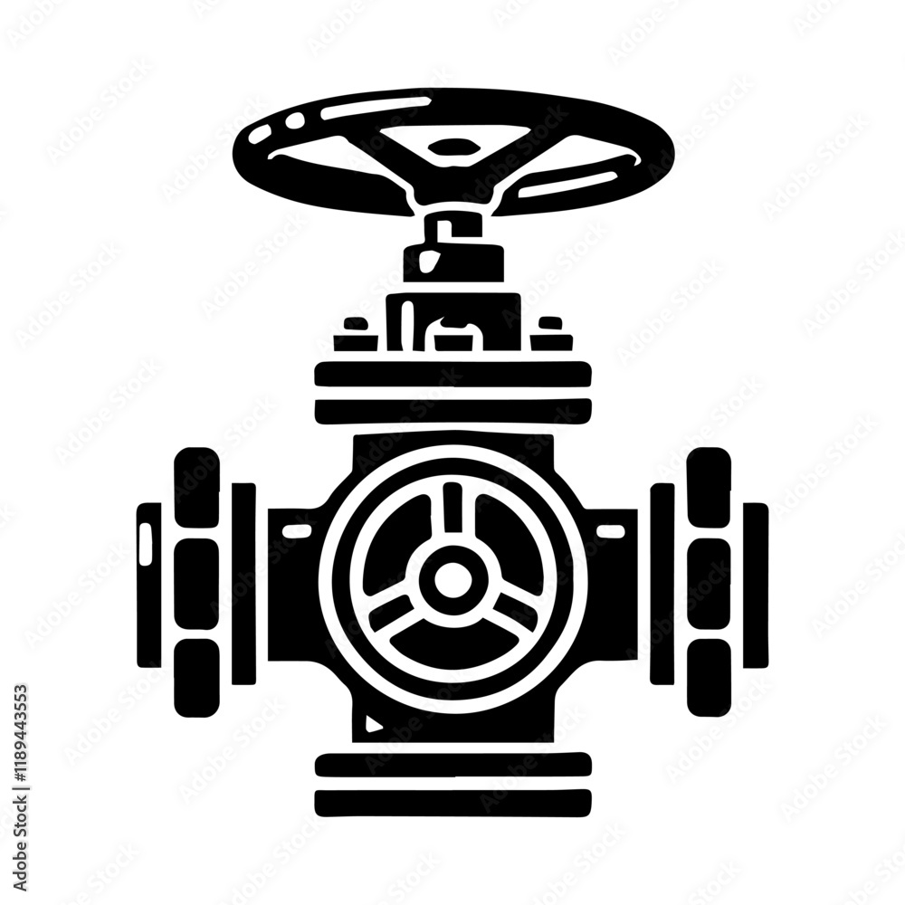Simple Vector Icon of a Valves – Logo Design Illustration