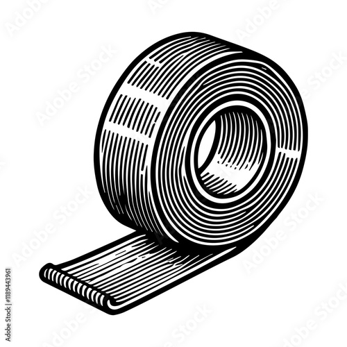 Simple Vector Icon of a Thread Seal Tape – Logo Design Illustration