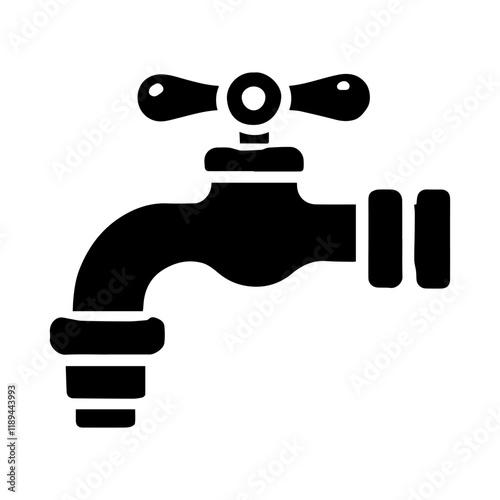 Simple Vector Icon of a Faucets – Logo Design Illustration