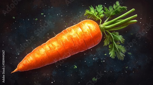 Vibrant boldcolored carrot icon with leafy top styling photo