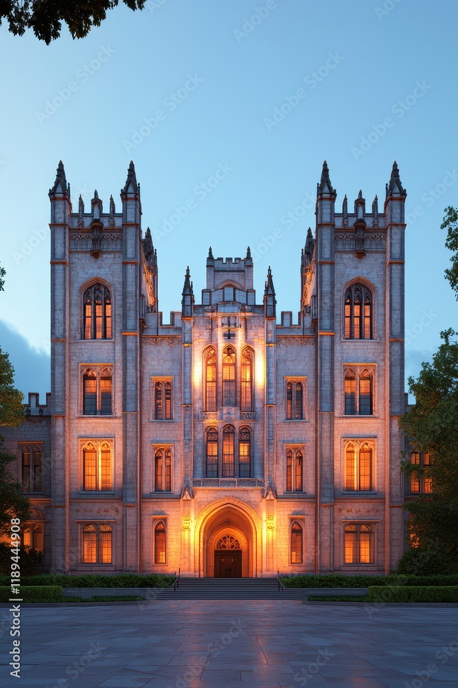 Fototapeta premium Gothic Architectural Details of University Building