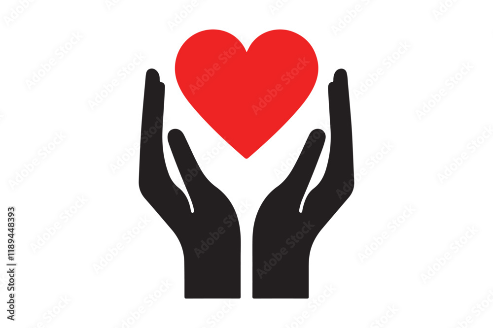 Fototapeta premium Heart in hands icon