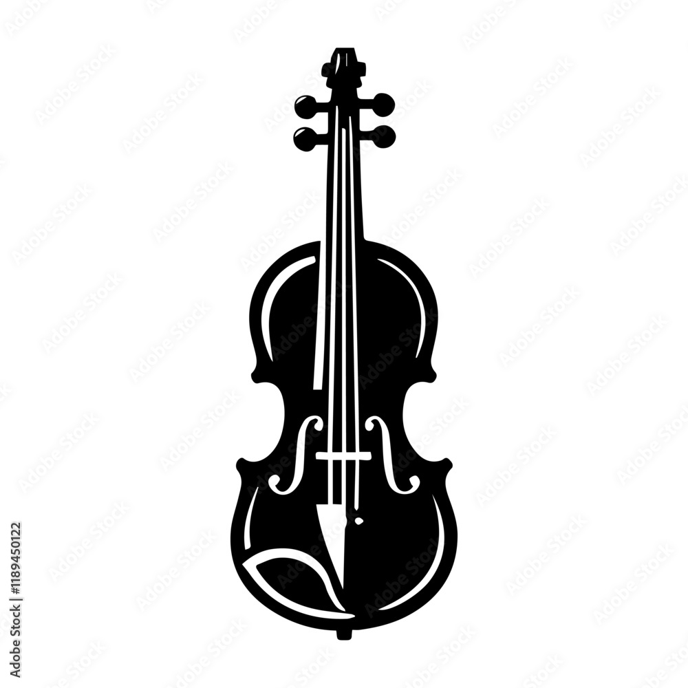 Fototapeta premium Simple Vector Icon of a Violin – Logo Design Illustration