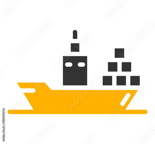 Cargo Ship Two Color Icon