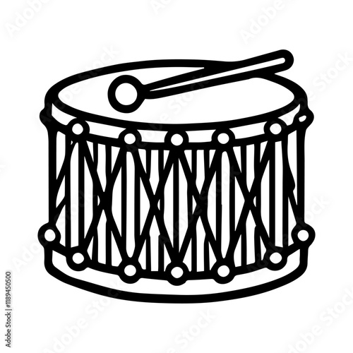 Simple Vector Icon of a  Drum – Logo Design Illustration