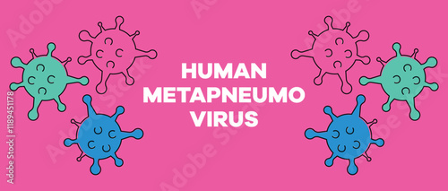 Human Metapneumovirus Banner. hMPV Virus Outbreak Pandemic Medical Background. Medical Healthcare and Science Backdrop