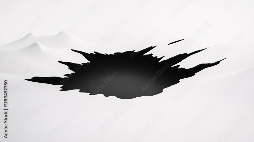 Fototapeta premium Abstract black hole effect on white background