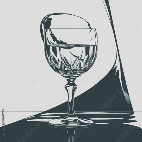 Art Watercolor of a Water Drink Capturing the Clarity and creative concept ideas design