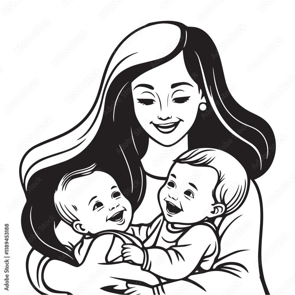 Mothers day vector silhouette Mothers day vector silhouette