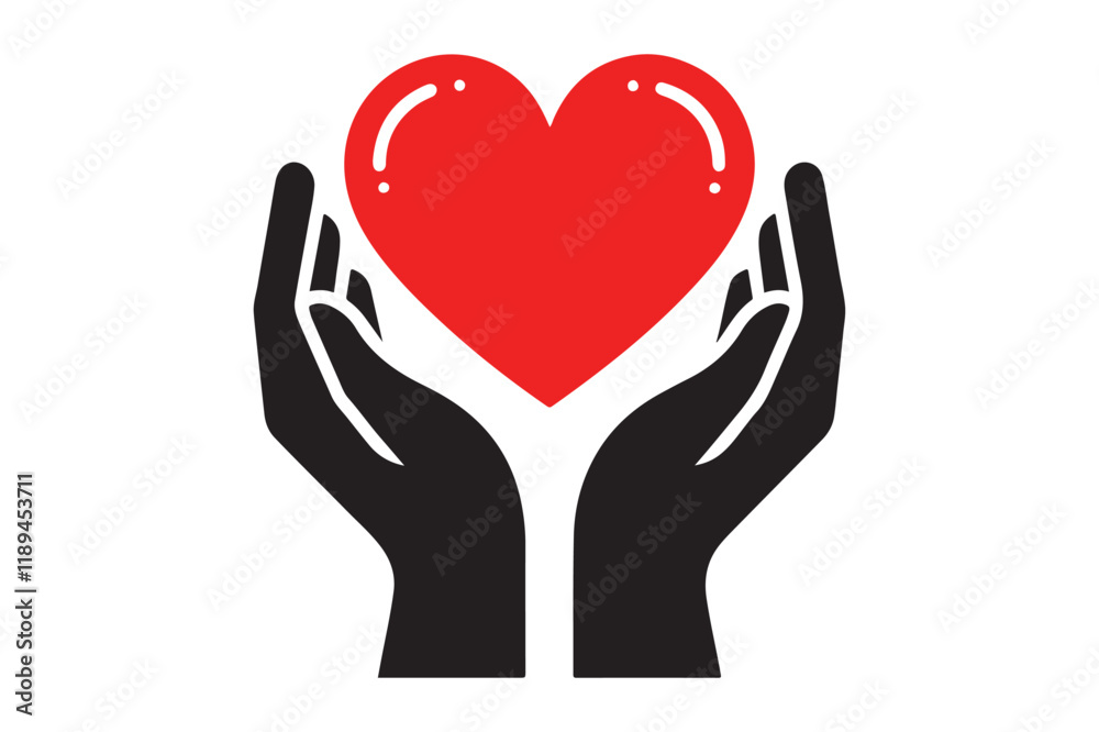 Heart in hands icon Heart in hands icon