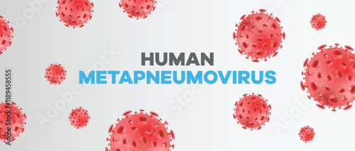 Human Metapneumovirus Banner. hMPV Virus Outbreak Pandemic Medical Background. Medical Healthcare and Science Backdrop