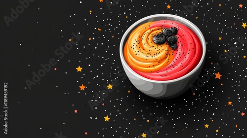Wallpaper Mural Whimsical smoothie bowl icon with playful dots and stars Torontodigital.ca