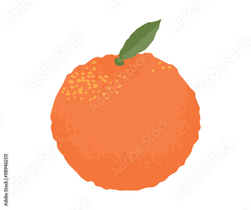 Tangerine or orange, a fresh orange fruit. Sweet ripe, vitamins for a healthy diet. Flat vector illustration isolated on a white background