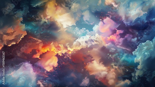 a surreal dreamscape where time flows backward and forward simultaneously, white space in the center of the page for text, bold and dynamic hues against a dark background