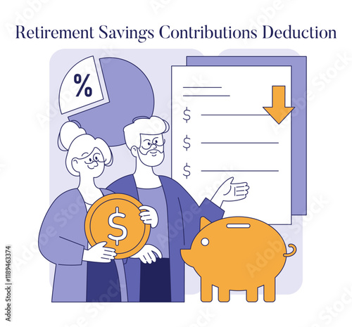 Tax Deductions. Flat Vector Illustration