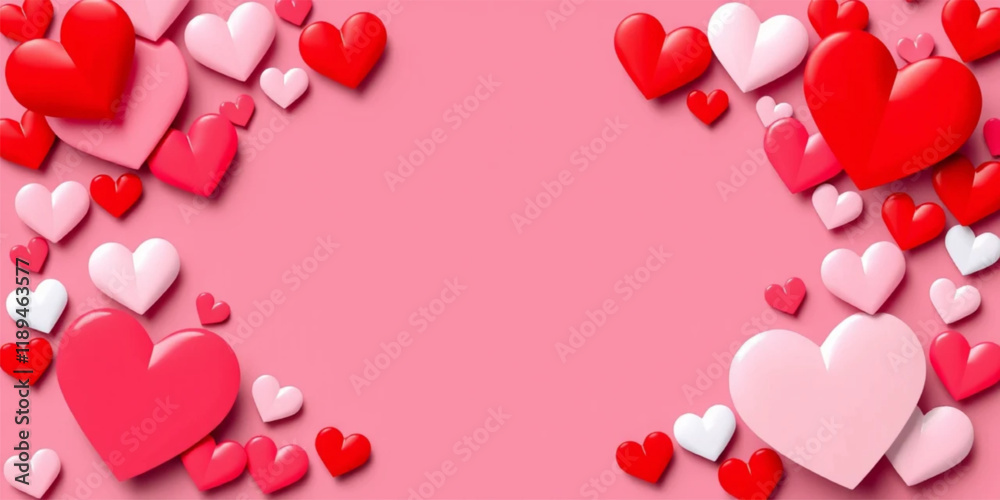 Vector illustration Set of heart shape frame design with alternate red, pink and white colors. Elements for valentine day festival. Collection geometric backdrop for cosmetic product display. Vector illustration Set of heart shape frame design with alternate red, pink and white colors. Elements for valentine day festival. Collection geometric backdrop for cosmetic product display.