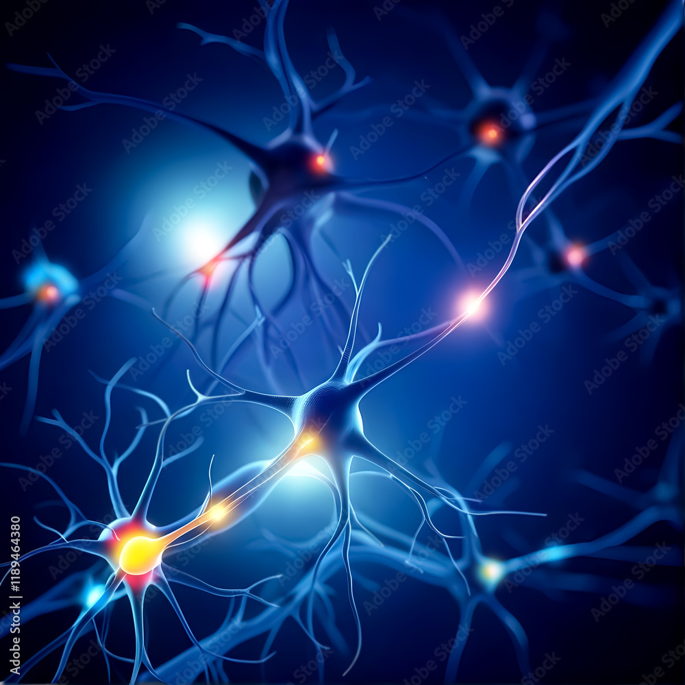 Medical concept background, neuron, nerve cell connected to others, forming nerve networks Medical concept background, neuron, nerve cell connected to others, forming nerve networks