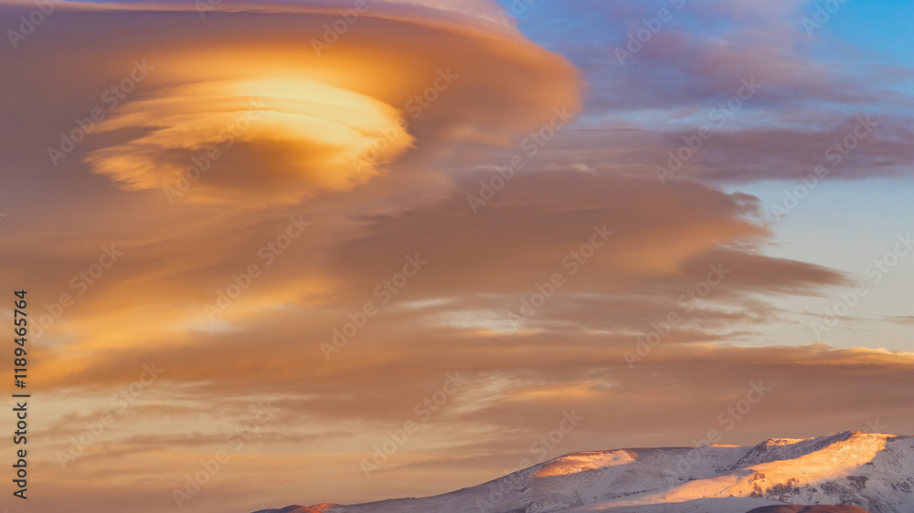 custom made wallpaper toronto digitalSpectacular lenticular clouds at sunset over an Andalusian landscape (Spain) in winter