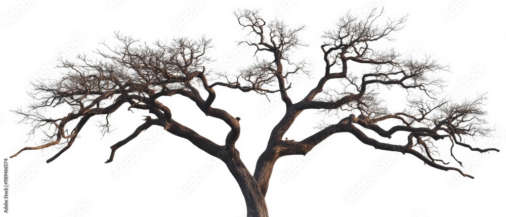 Obraz premium Bare tree branches against a white background
