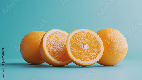 Fresh sunkist oranges on clean isolated background. Sunmist. Illustration photo