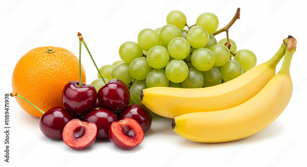 Fresh Fruit Assortment Oranges Cherries Grapes Bananas Fresh Fruit Assortment Oranges Cherries Grapes Bananas