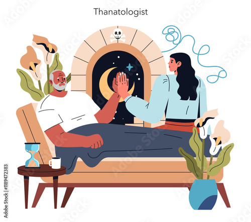 Psychotherapists. Flat Vector Illustration