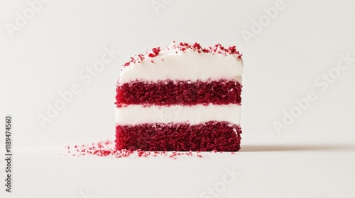 red velvet cake slice on a white background