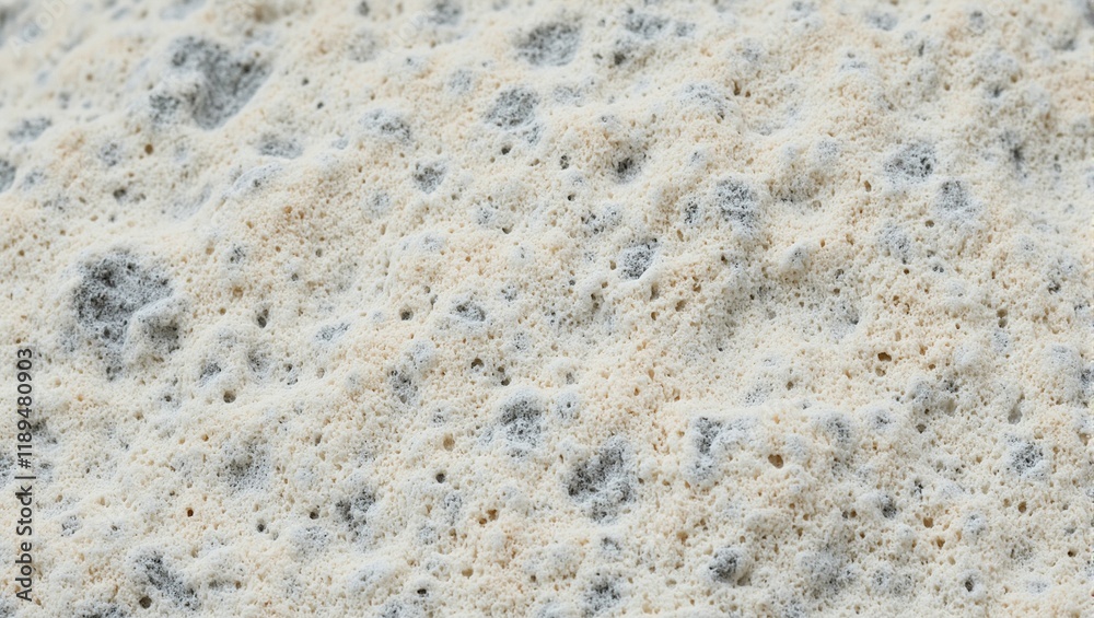 Macro shot of porous pumice stone surface in light gray and beige showcasing jagged edges and tiny air pockets Macro shot of porous pumice stone surface in light gray and beige showcasing jagged edges and tiny air pockets