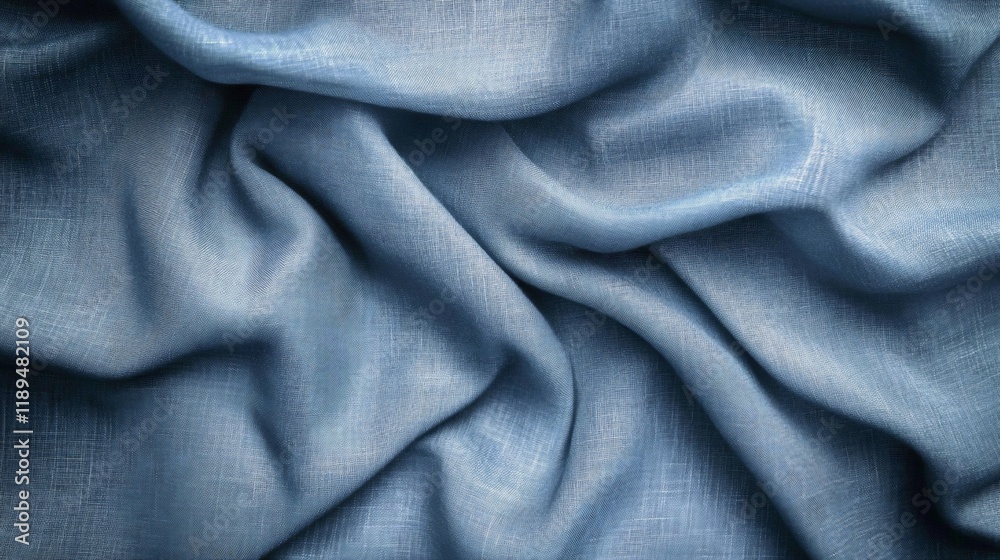 Draped textured blue fabric background. Draped textured blue fabric background.