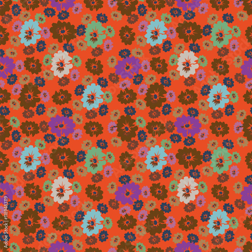 Flower pattern, Ditsy floral seamless pattern. Small little flower pattern background. Repeat pattern. Ditsy print. Liberty style. Tiny flower seamless design. Ditsy floral for fashion, texture