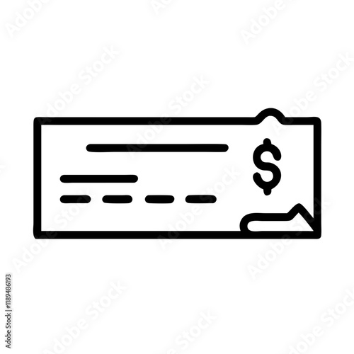 Checkbook icon featuring a simple design with a dollar sign