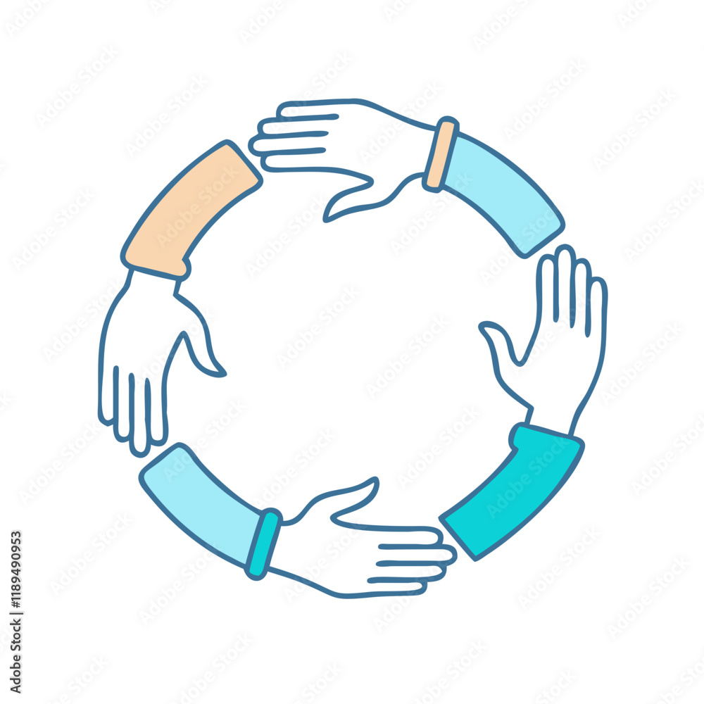 Fototapeta premium hands forming a circle hands forming a circle vector illustration - simple illustration of hands forming a circle, perfect for logos hands forming a circle
