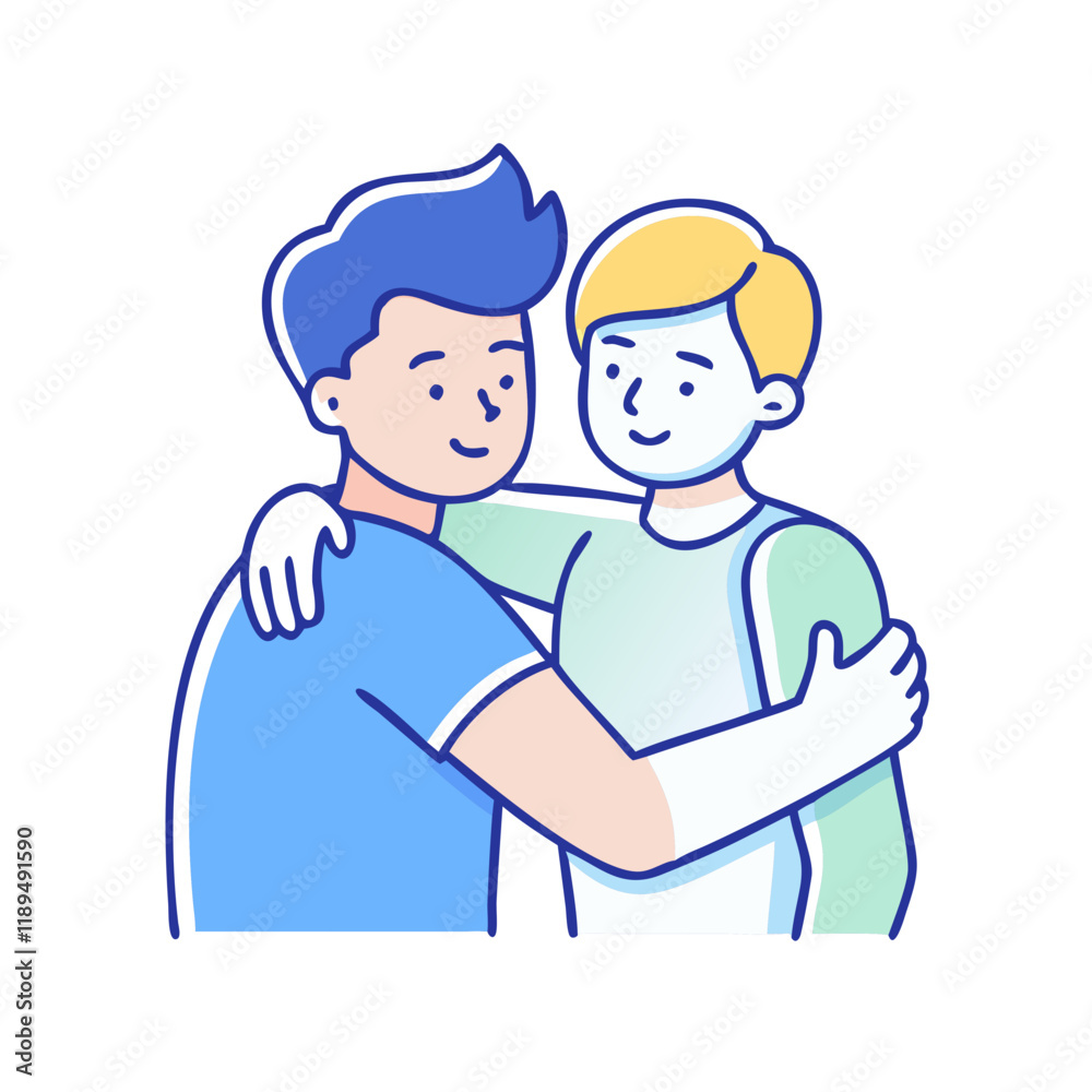 two friends huggingtwo friends hugging vector illustration - simple illustration of two friends hugging, perfect for logos two friends hugging two friends huggingtwo friends hugging vector illustration - simple illustration of two friends hugging, perfect for logos two friends hugging