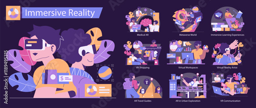 Immersive Reality. Flat Vector Illustration