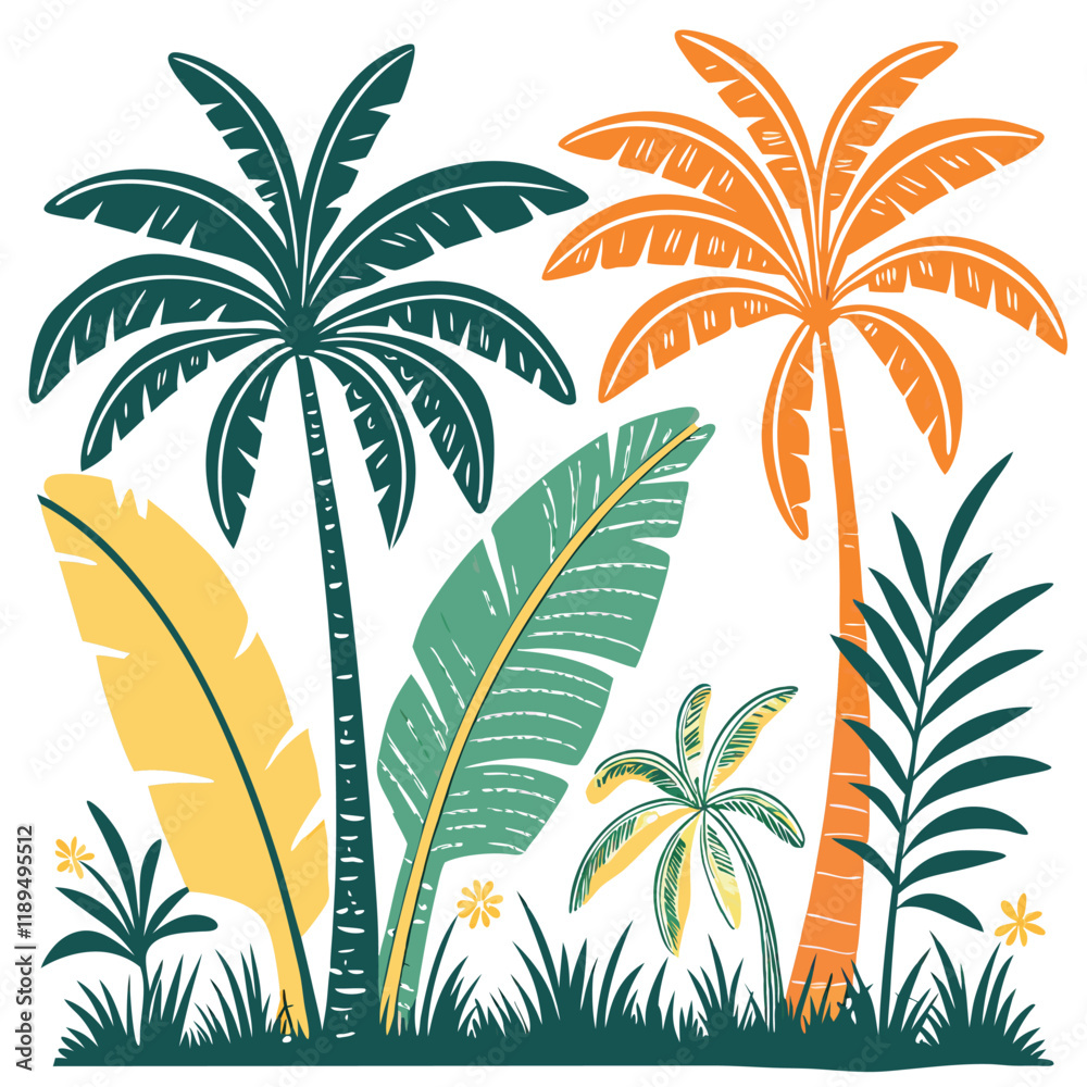 Fototapeta premium tropical palm trees vector