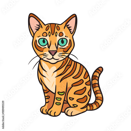 bengal cat vector icon, bengal cat vector illustration - simple illustration of bengal cat, perfect for logos bengal cat