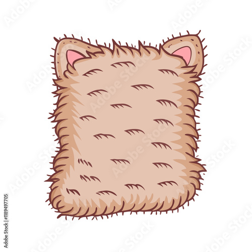 furry blanket with cat fur vector icon, furry blanket with cat fur vector illustration - simple illustration of furry blanket with cat fur, perfect for logos furry blanket with cat fur