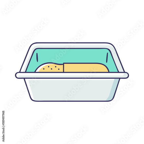 kitty litter box vector icon, kitty litter box vector illustration - simple illustration of kitty litter box, perfect for logos kitty litter box