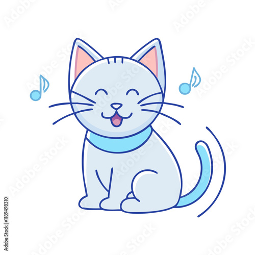 purring kitty sound icon vector icon, purring kitty sound icon vector illustration - simple illustration of purring kitty sound icon, perfect for logos purring kitty sound icon