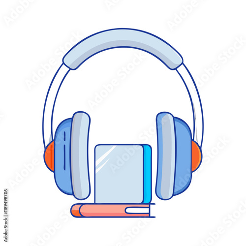 audiobook headphones vector icon, audiobook headphones vector illustration - simple illustration of audiobook headphones, perfect for logos audiobook headphones