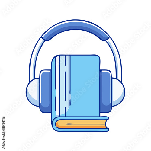 audiobook headphones vector icon, audiobook headphones vector illustration - simple illustration of audiobook headphones, perfect for logos audiobook headphones