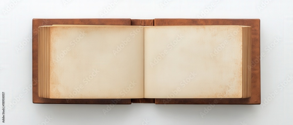 Fototapeta premium open blank book on white background