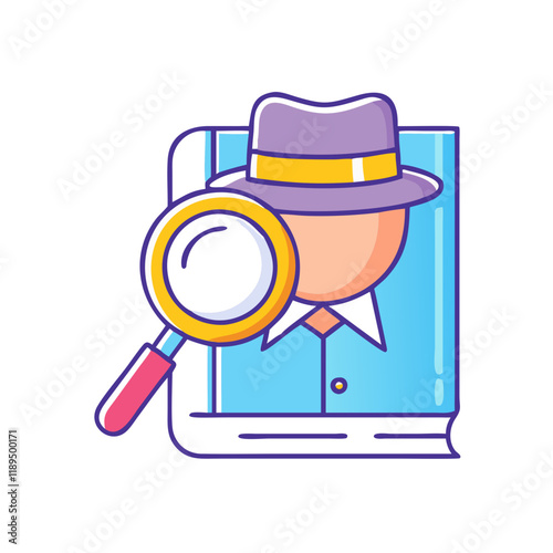 detective novel vector icon, detective novel vector illustration - simple illustration of detective novel, perfect for logos detective novel