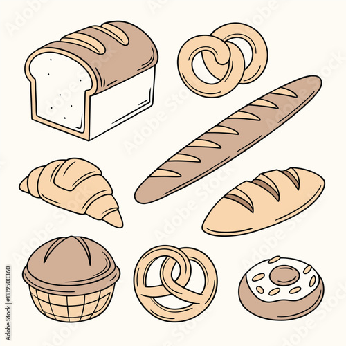 set of different kinds of bread